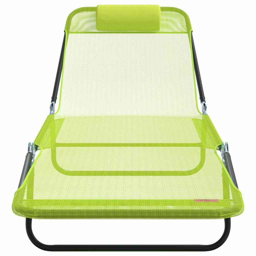 Foldestol 2-person 2 pcs Grøn 182 x 55 x 85.5cm Textilene