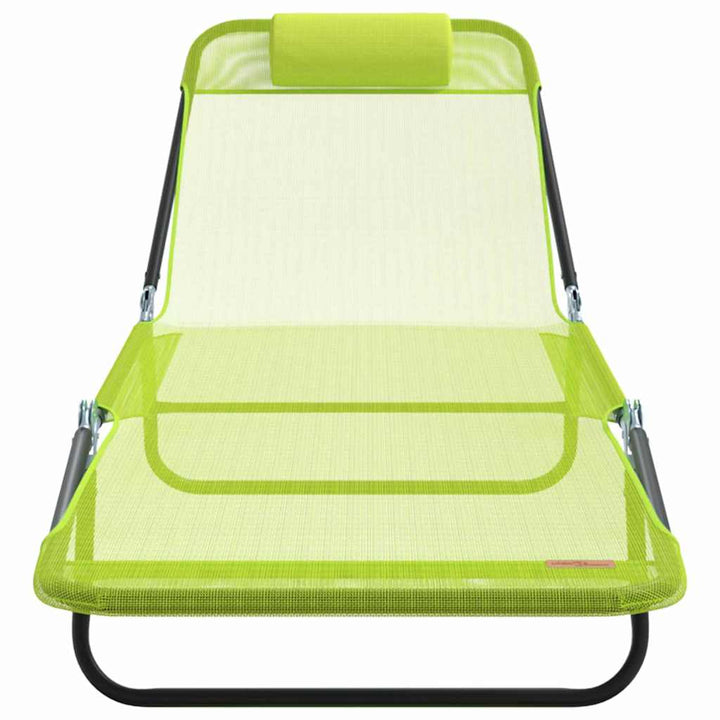 Foldestol 2-person 2 pcs Grøn 182 x 55 x 85.5cm Textilene