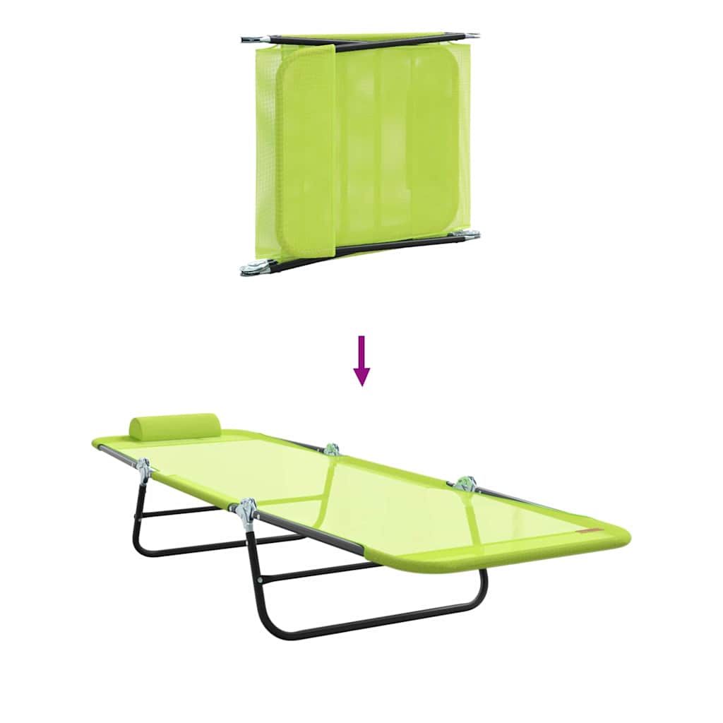 Foldestol 2-person 2 pcs Grøn 182 x 55 x 85.5cm Textilene