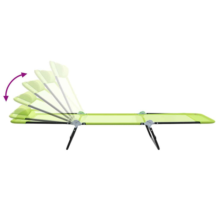 Foldestol 2-person 2 pcs Grøn 182 x 55 x 85.5cm Textilene
