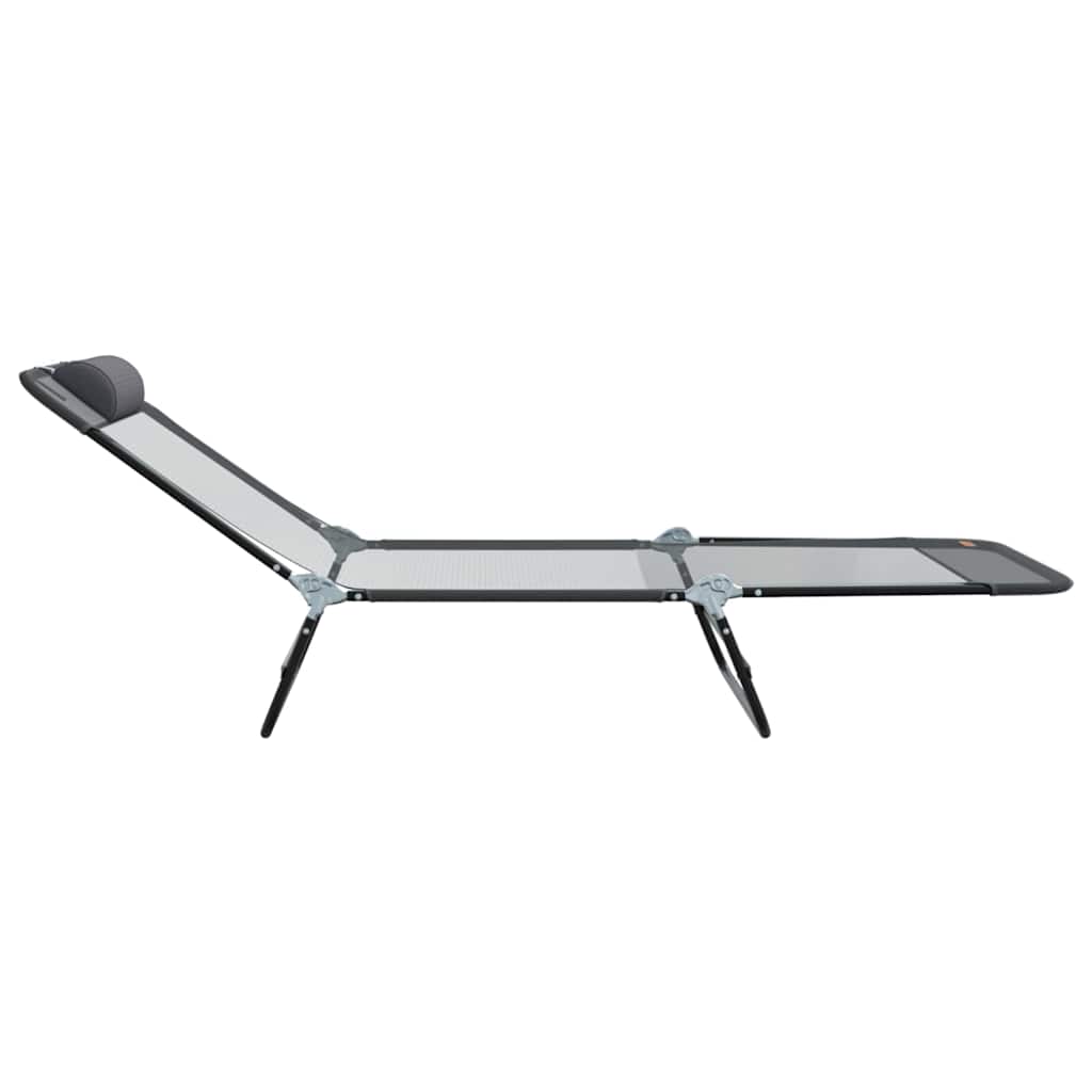 Foldestol 2-person 2 pcs Grå 182 x 55 x 85.5cm Textilene