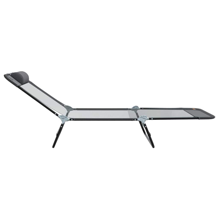 Foldestol 2-person 2 pcs Grå 182 x 55 x 85.5cm Textilene