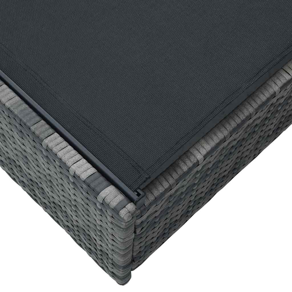 Solstol med pude 1-person Grå 60 x 200 x 27cm polyrattan