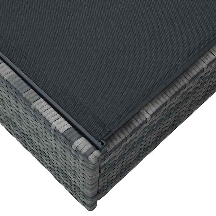 Solstol med pude 1-person Grå 60 x 200 x 27cm polyrattan
