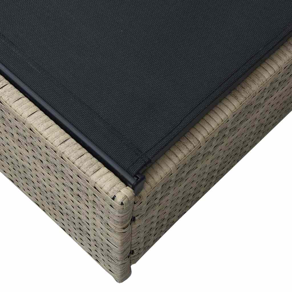Solstol med pude 1-person Beige 60 x 200 x 27cm polyrattan