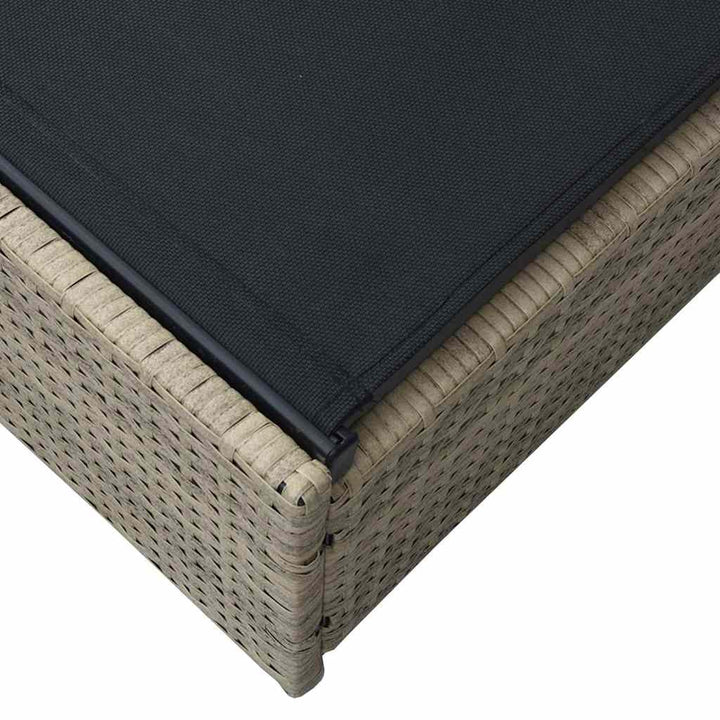 Solstol med pude 1-person Beige 60 x 200 x 27cm polyrattan