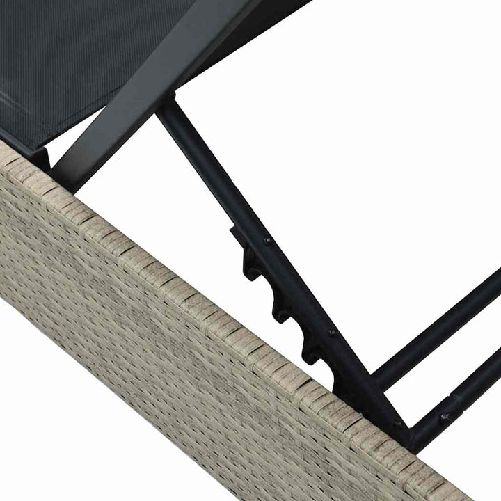 Solstol med pude 1-person Beige 60 x 200 x 27cm polyrattan