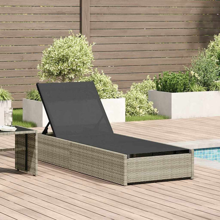 Solstol med pude 1-person Beige 60 x 200 x 27cm polyrattan