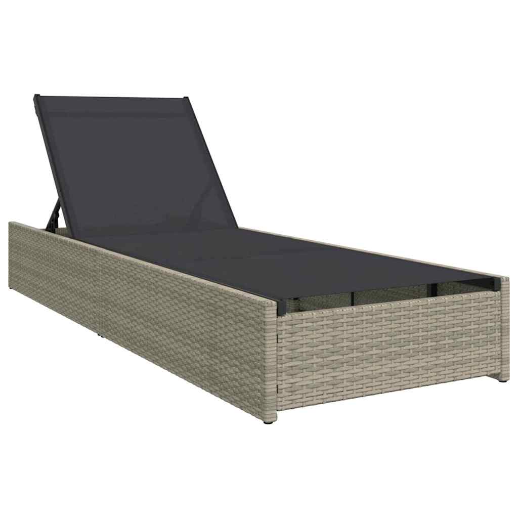 Solstol med pude 1-person Beige 60 x 200 x 27cm polyrattan