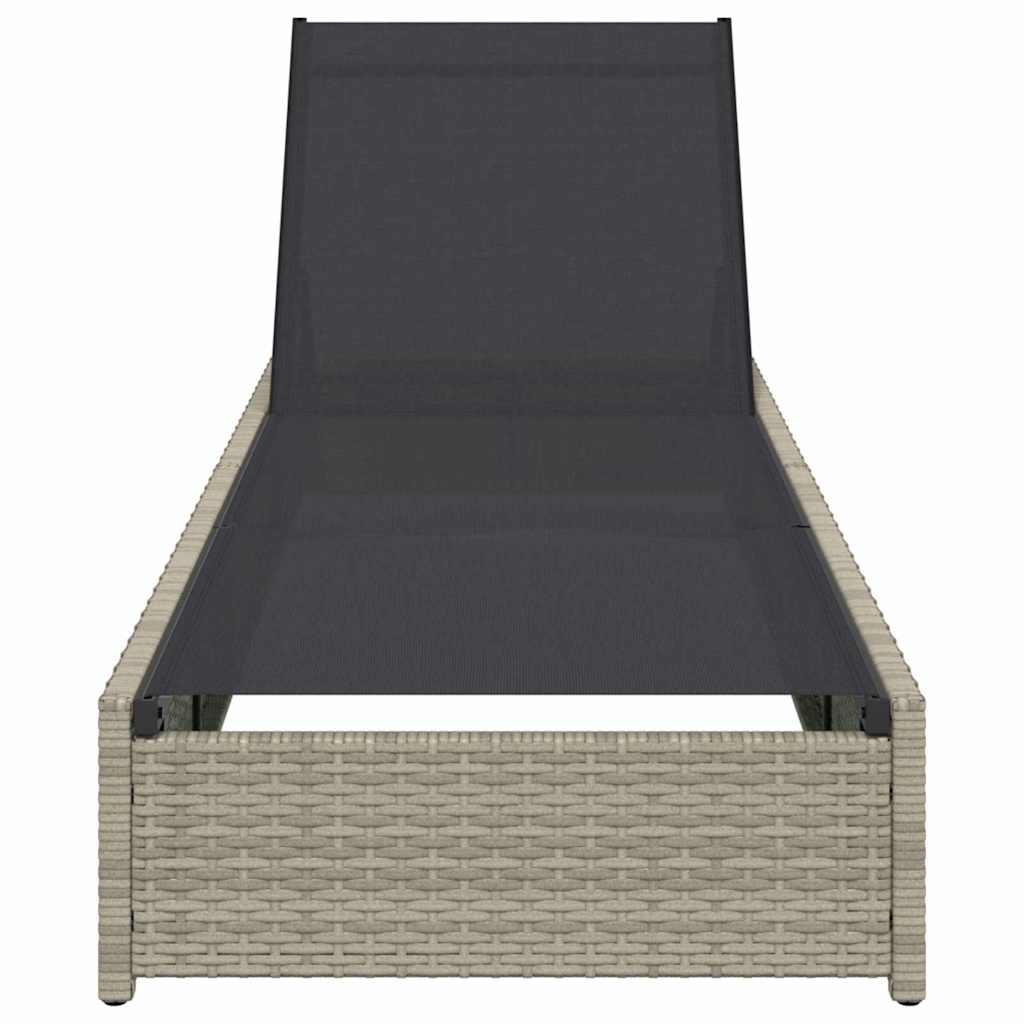 Solstol med pude 1-person Beige 60 x 200 x 27cm polyrattan
