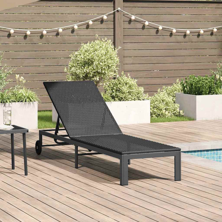 Solseng 1-person Sort 60 x 200 x 27cm polyrattan