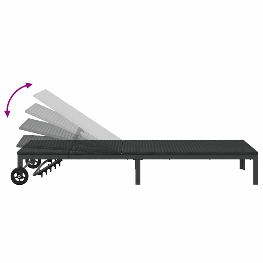 Solseng 1-person Sort 60 x 200 x 27cm polyrattan