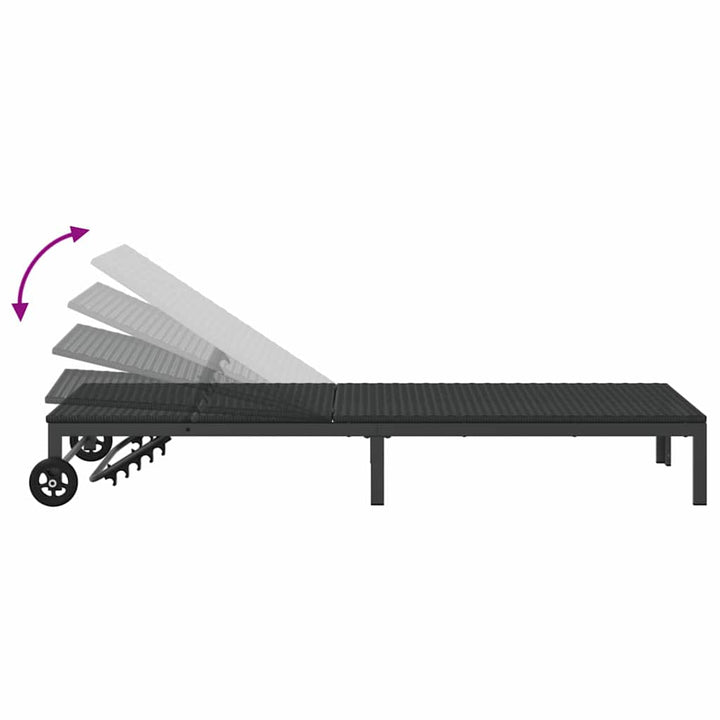 Solseng 1-person Sort 60 x 200 x 27cm polyrattan