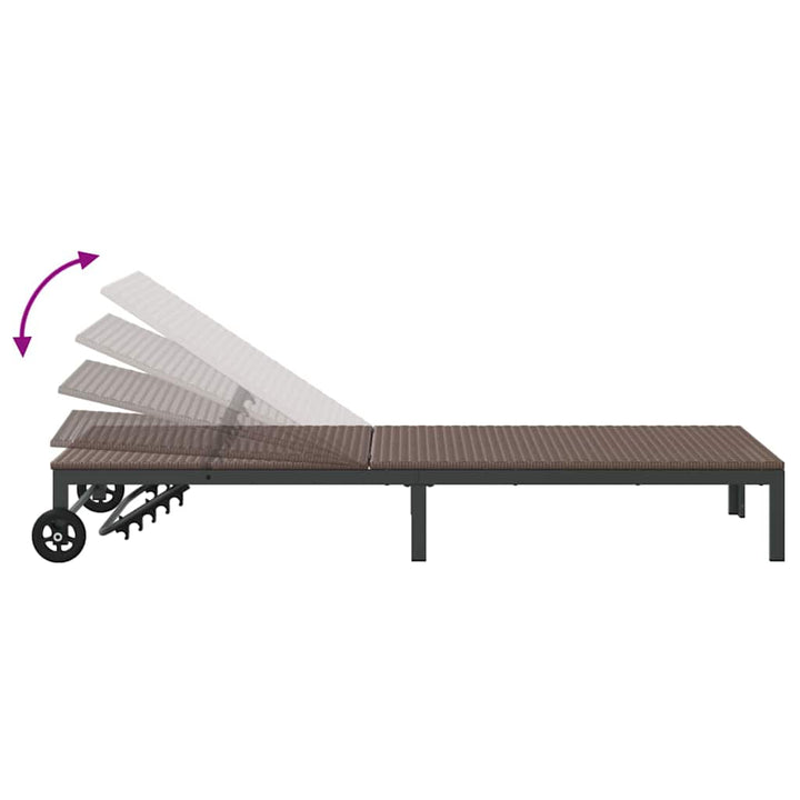 Solseng med pude 3 pcs Brun 40 x 39 x 40.5cm polyrattan
