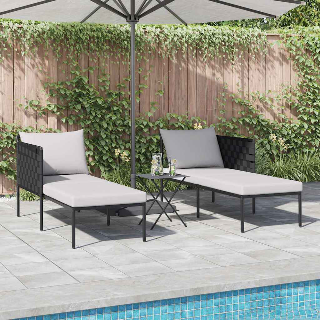Solseng med pude 2-person Antracit 115 x 153 x 69.5cm Stål