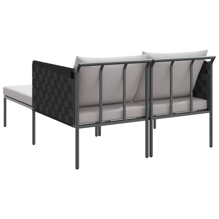Solseng med pude 2-person Antracit 115 x 153 x 69.5cm Stål
