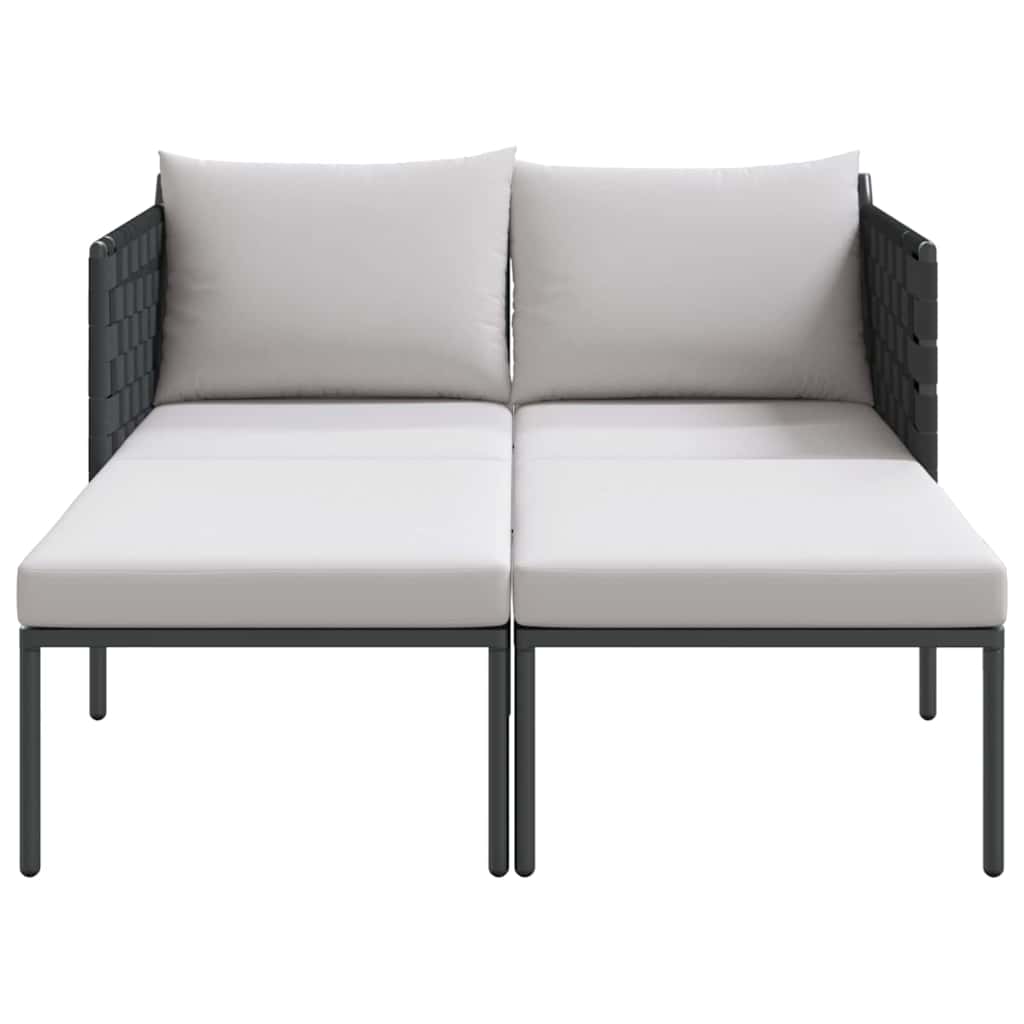 Solseng med pude 2-person Antracit 115 x 153 x 69.5cm Stål
