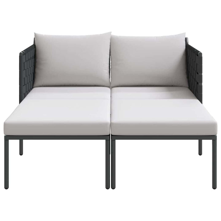 Solseng med pude 2-person Antracit 115 x 153 x 69.5cm Stål