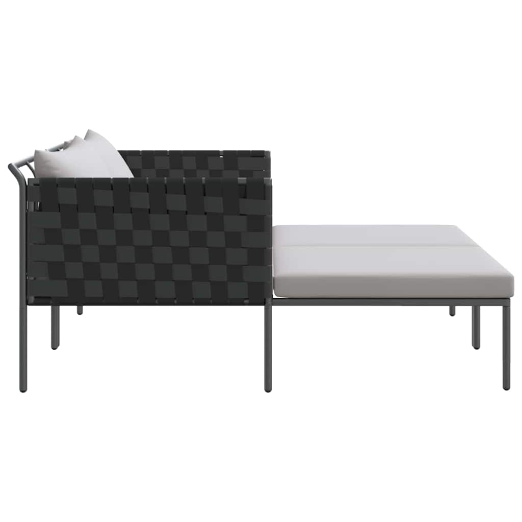 Solseng med pude 2-person Antracit 115 x 153 x 69.5cm Stål