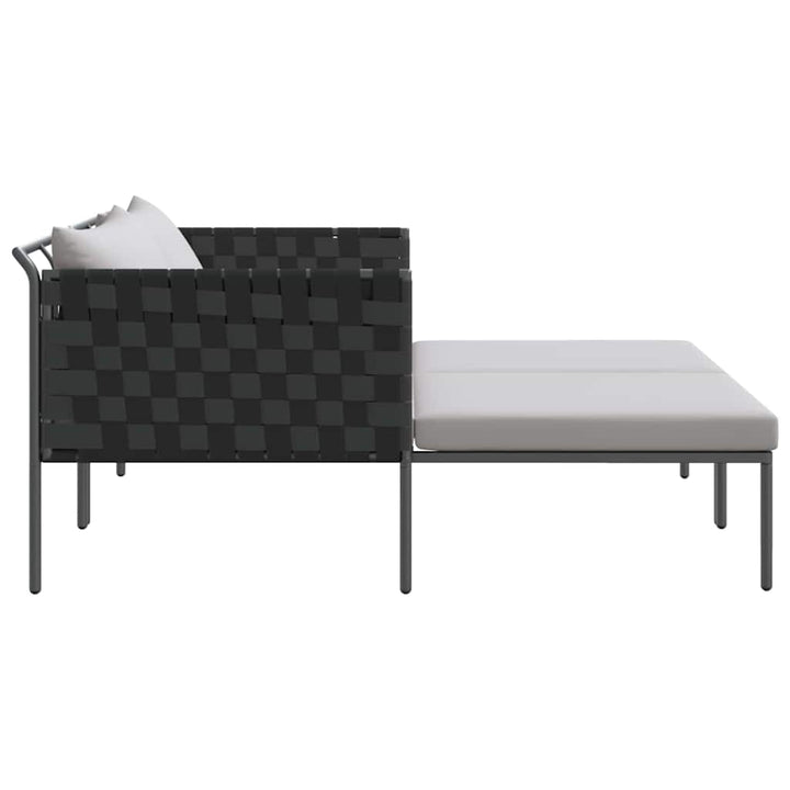 Solseng med pude 2-person Antracit 115 x 153 x 69.5cm Stål