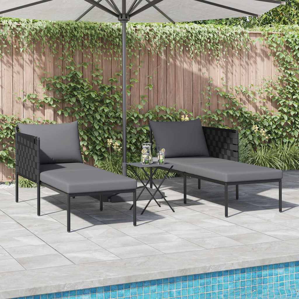 Solseng med pude 2-person Antracit 115 x 153 x 69.5cm Stål