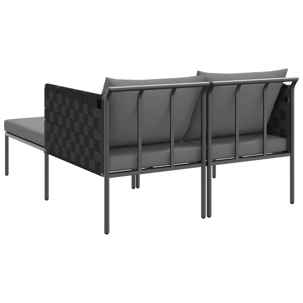 Solseng med pude 2-person Antracit 115 x 153 x 69.5cm Stål