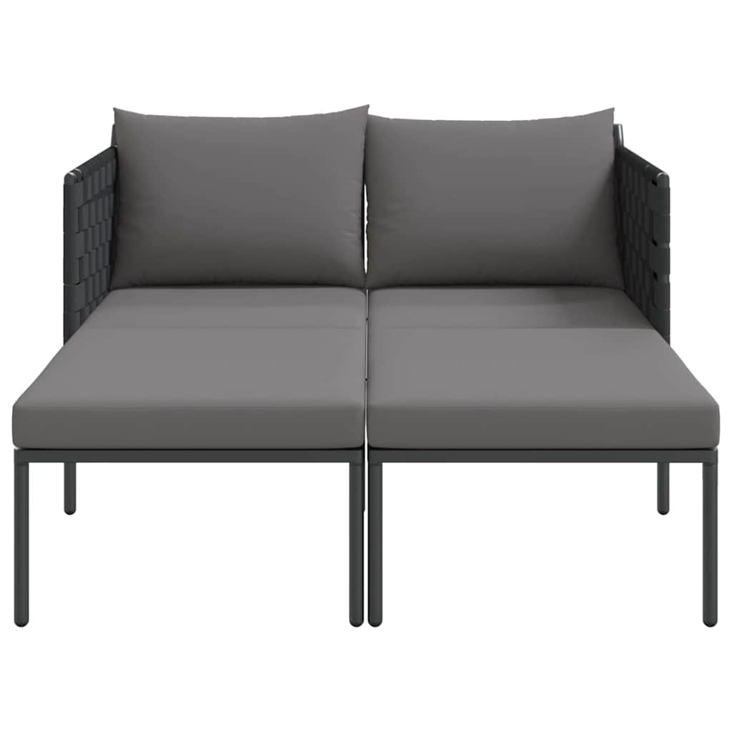 Solseng med pude 2-person Antracit 115 x 153 x 69.5cm Stål