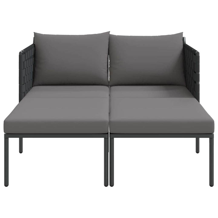Solseng med pude 2-person Antracit 115 x 153 x 69.5cm Stål