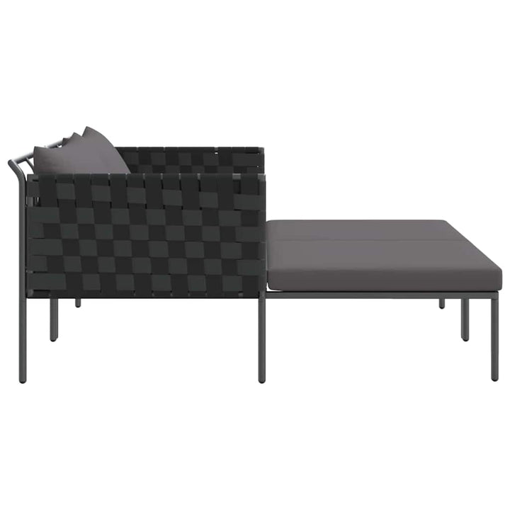 Solseng med pude 2-person Antracit 115 x 153 x 69.5cm Stål