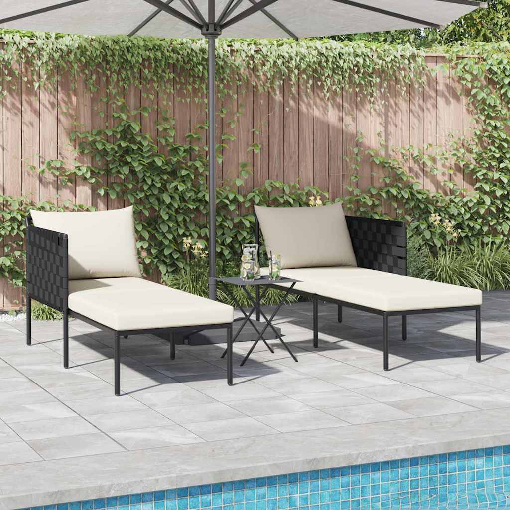 Solseng med pude 2-person Antracit 115 x 153 x 69.5cm Stål