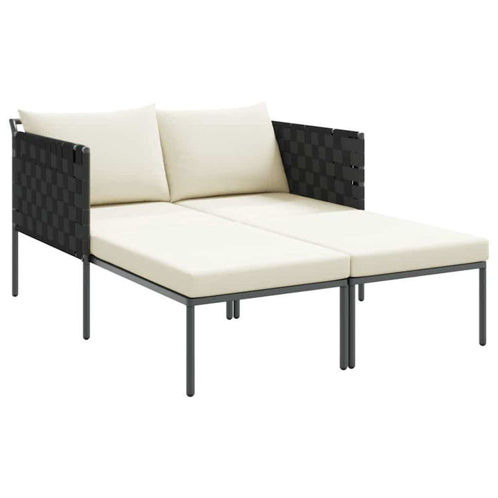 Solseng med pude 2-person Antracit 115 x 153 x 69.5cm Stål