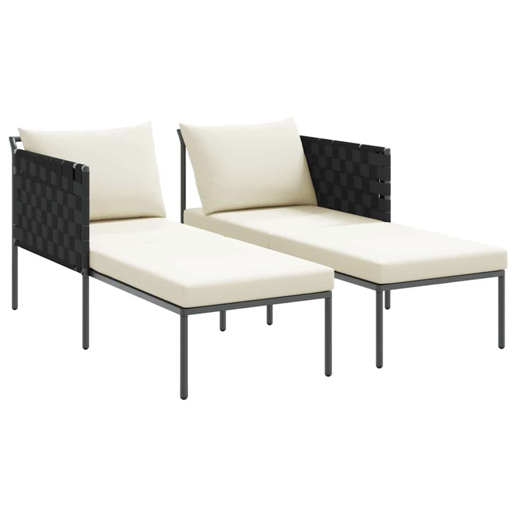 Solseng med pude 2-person Antracit 115 x 153 x 69.5cm Stål