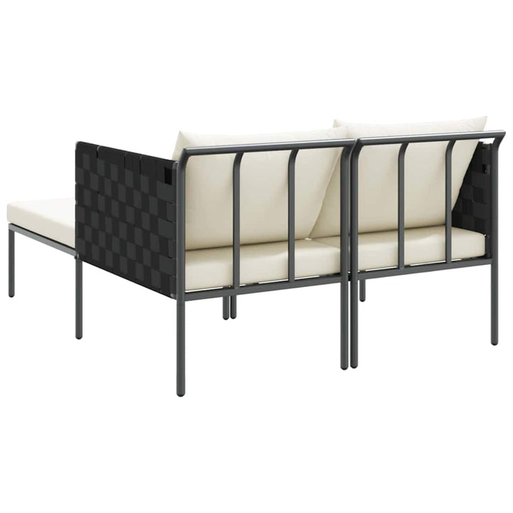 Solseng med pude 2-person Antracit 115 x 153 x 69.5cm Stål
