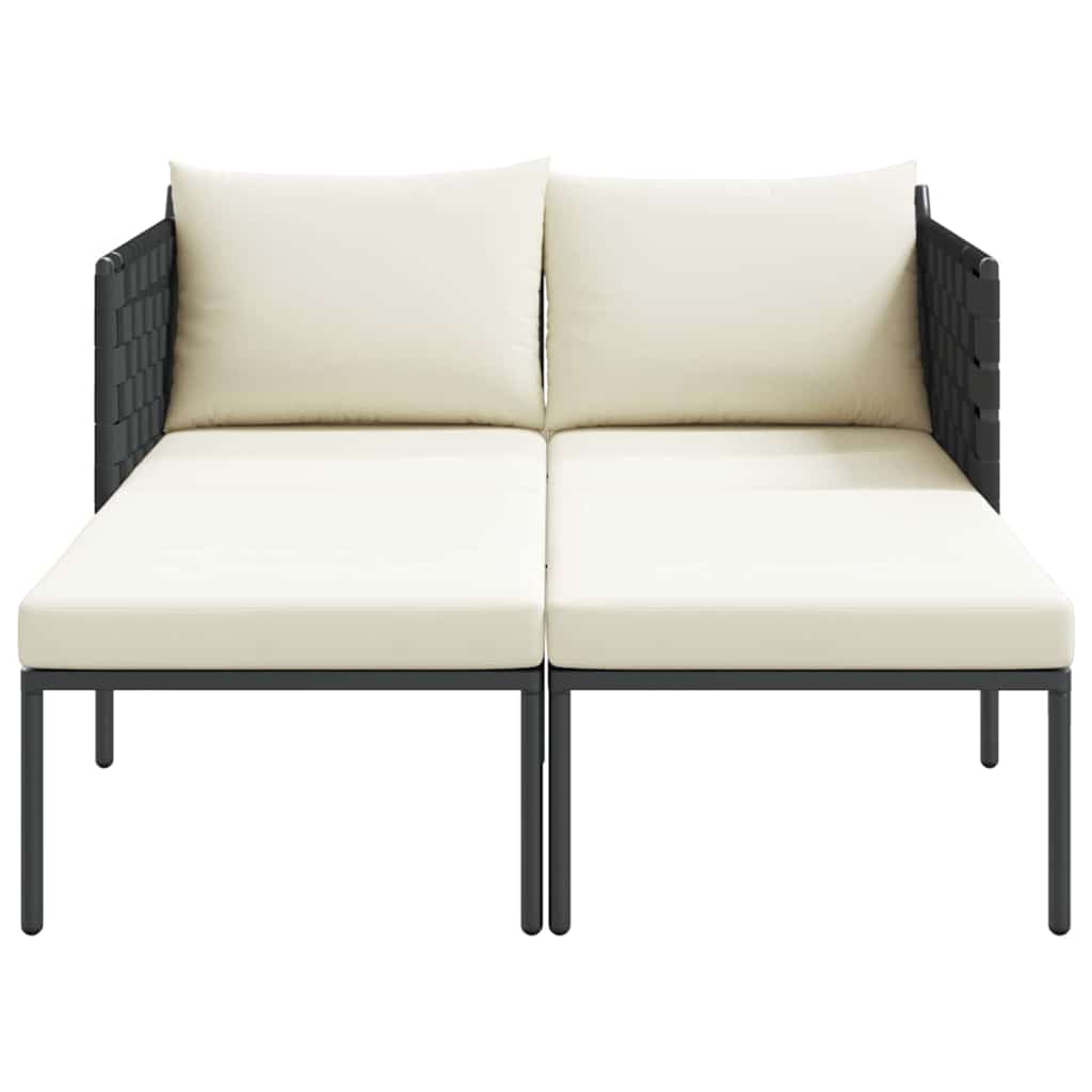 Solseng med pude 2-person Antracit 115 x 153 x 69.5cm Stål