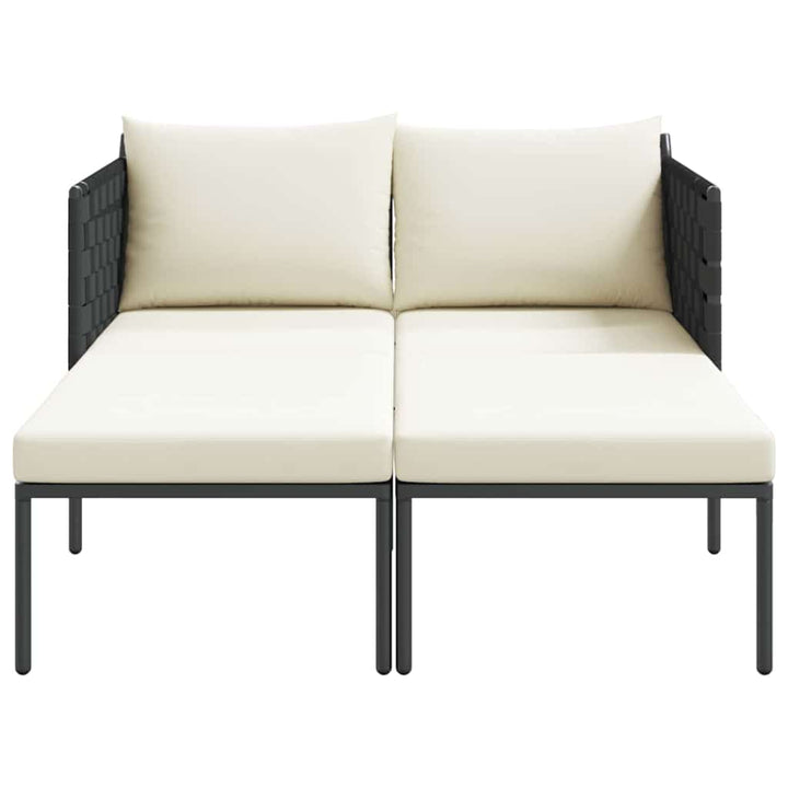 Solseng med pude 2-person Antracit 115 x 153 x 69.5cm Stål