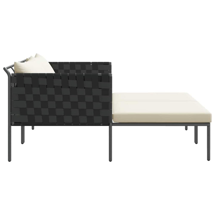 Solseng med pude 2-person Antracit 115 x 153 x 69.5cm Stål