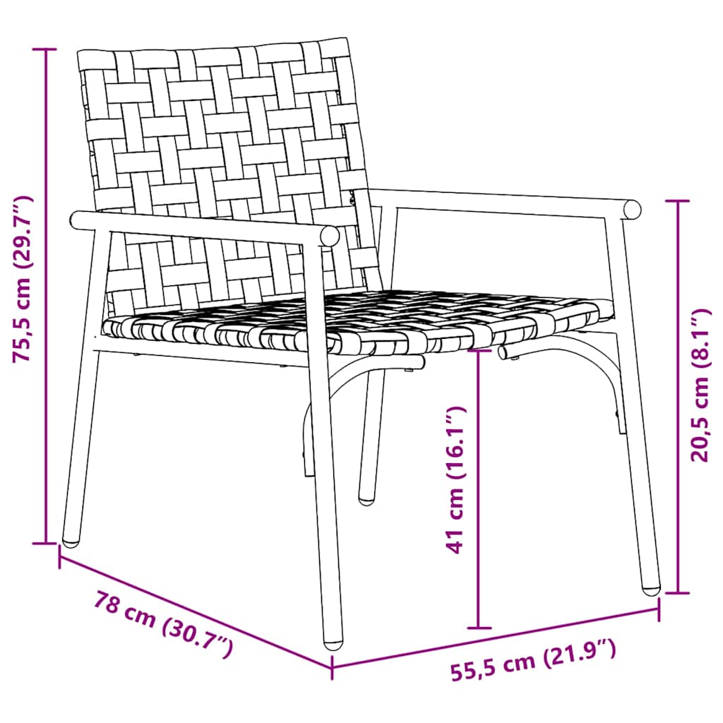 Have Stol 2 pcs Sort 79 x 56 x 73.5cm polyrattan