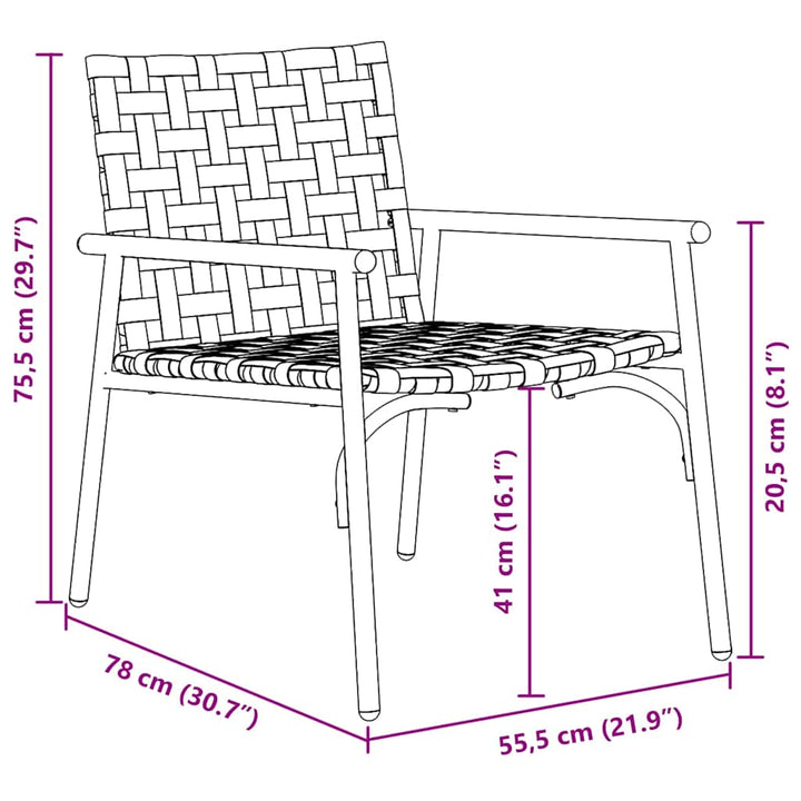 Have Stol 2 pcs Sort 79 x 56 x 73.5cm polyrattan