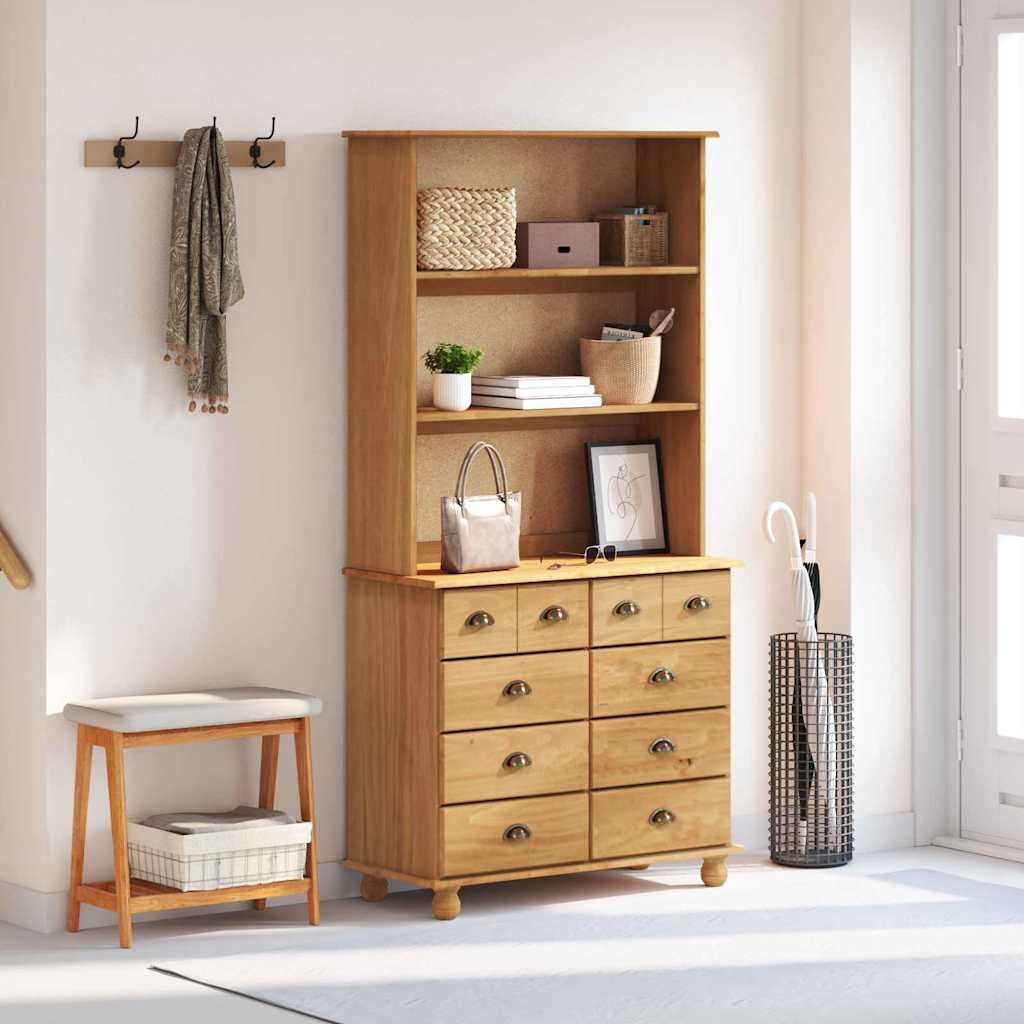 Skab ASKIM honningfarvet 91 x 40 x 184 cm Massivt fyrretræ