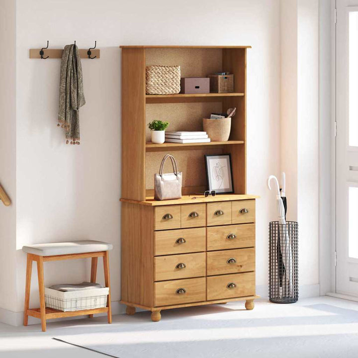 Skab ASKIM honningfarvet 91 x 40 x 184 cm Massivt fyrretræ