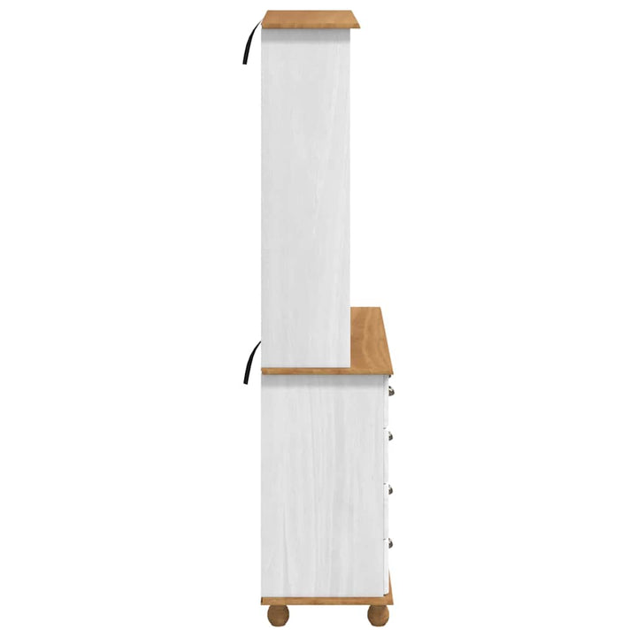 Skab med skuffe ASKIM Hvid 91 x 40 x 184 cm Massivt fyrretræ