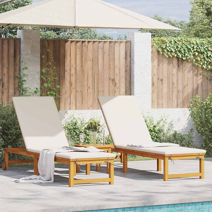 Solstol 2-person 2 pcs Brun 53 x 202 x 89cm Massivt akacietræ