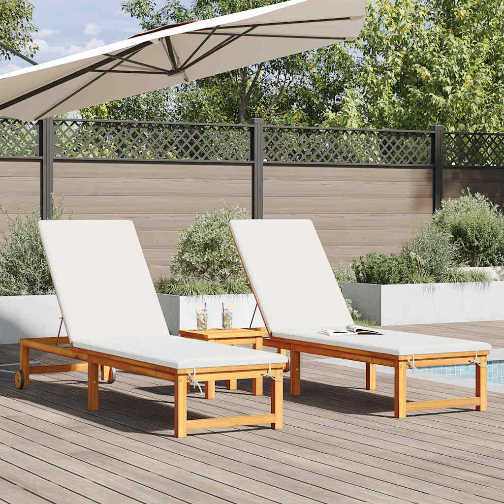 Solstol 2-person 2 pcs Brun 53 x 202 x 89cm Massivt akacietræ