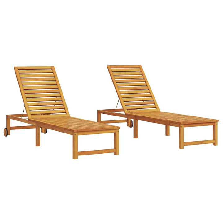 Solstol 2-person 2 pcs Brun 53 x 202 x 89cm Massivt akacietræ