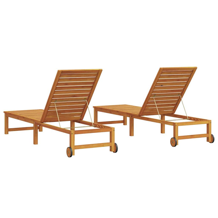 Solstol 2-person 2 pcs Brun 53 x 202 x 89cm Massivt akacietræ