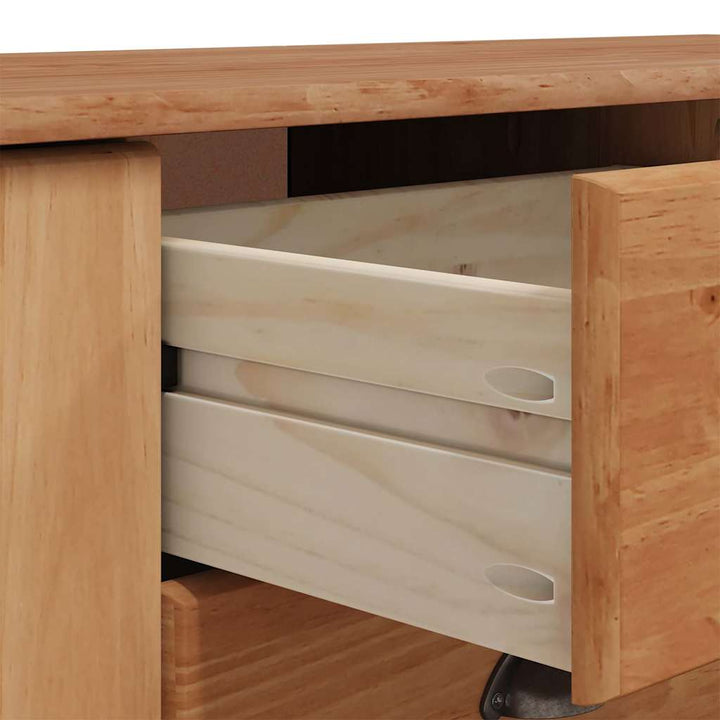 Sideboard ASKIM Brun 133.5 x 40 x 79 cm Massivt fyrretræ