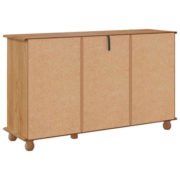 Sideboard ASKIM Brun 133.5 x 40 x 79 cm Massivt fyrretræ