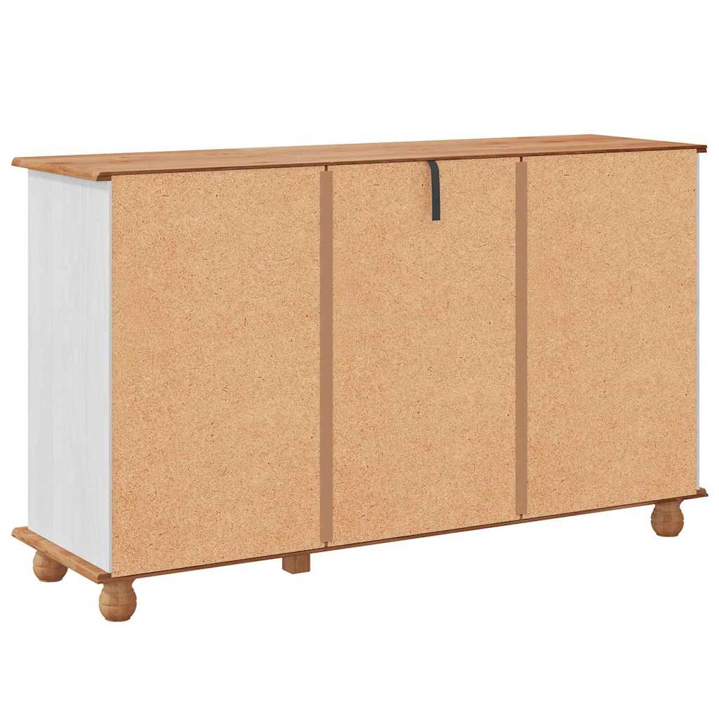 Sideboard ASKIM Hvid 133.5 x 40 x 79 cm Massivt fyrretræ