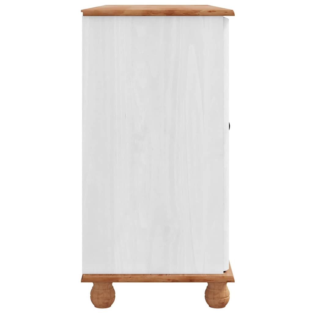 Sideboard ASKIM Hvid 133.5 x 40 x 79 cm Massivt fyrretræ