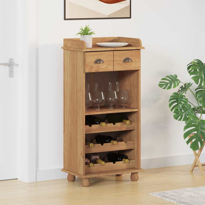 Vinskab ASKIM Brun 57 x 37 x 114 cm Massivt fyrretræ